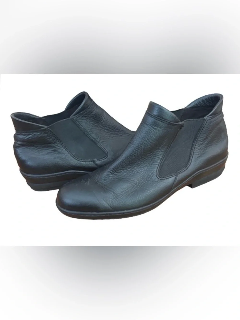 David Tate pebbled blk lthr chelsea ankl boots WM 10 WIDE comfort tradcore